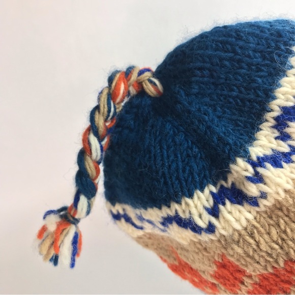 The Collection Royal 100% Wool Fleece Lined Ear Flap Tassel Knit Hat - Picture 4 of 8